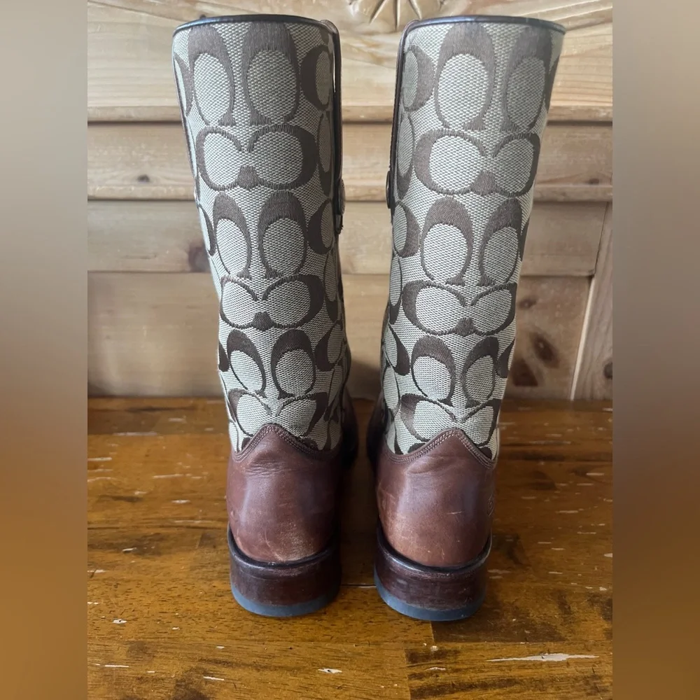 Brown coach logo riding boots - Picture 2 of 6